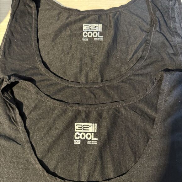Two 32 Degrees Cool Black Layering Cooling Tank Tops Outdoors Hiking Camping LOT - Picture 3 of 8